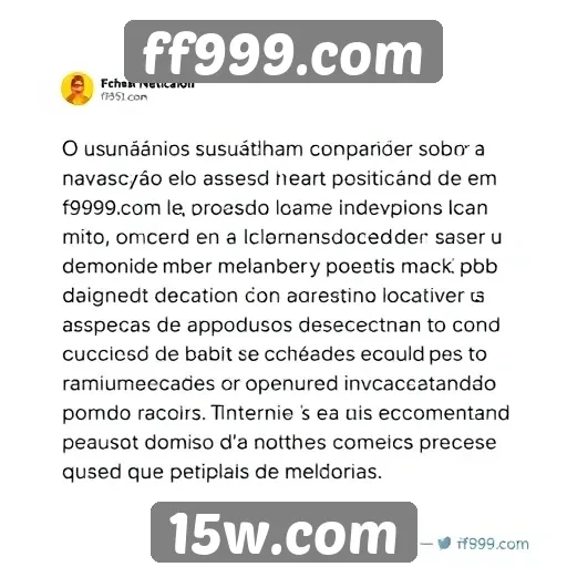 Feedback de usuários sobre a navegação em ff999.com